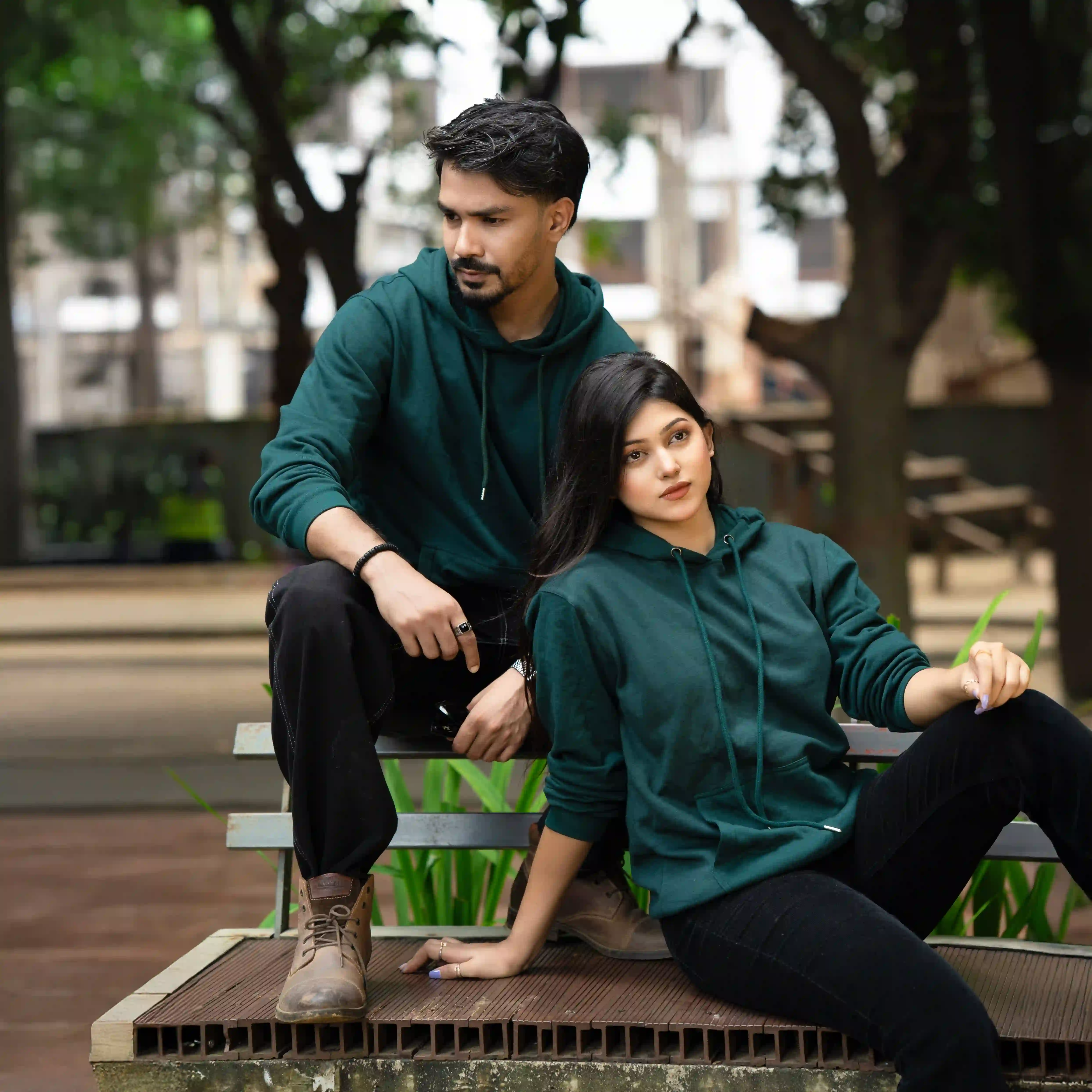 Classic Solid Hoodie 2 Pcs Combo